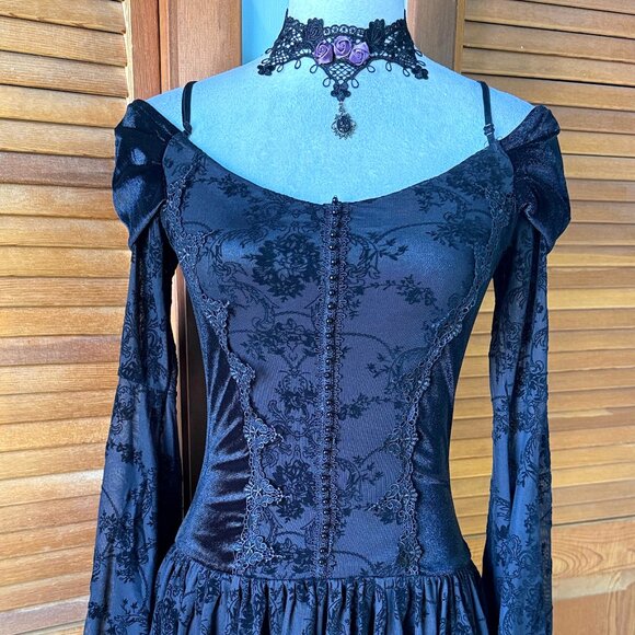 Gothic Victorian EGL Lolita Dark Fairycore Princess of Darkness Dress - Picture 3 of 13